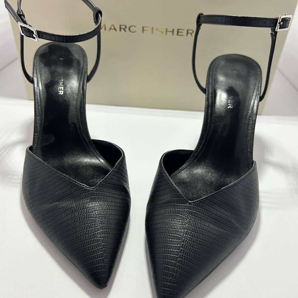 Marc Fisher Black Heels Classic Pointed-Toe Pumps